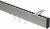 10212816-XX3928 Innenlauf Gardinenstange Deckenmontage Aluminium / Metall eckig 14x35 mm SMARTLINE (Universal) - Paxo Edelstahl-Optik / Schwarz