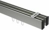 10212817-XX3928 Innenlauf Gardinenstange Deckenmontage Aluminium / Metall eckig 14x35 mm 2-läufig SMARTLINE (Universal) - Paxo Edelstahl-Optik / Schwarz