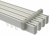 10212818-XX3239 Innenlauf Gardinenstange Deckenmontage Aluminium / Metall eckig 14x35 mm 4-läufig SMARTLINE - Paxo Weiß / Edelstahl-Optik