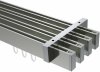 10212818-XX3912 Innenlauf Gardinenstange Deckenmontage Aluminium / Metall eckig 14x35 mm 4-läufig SMARTLINE - Paxo Edelstahl-Optik / Chrom