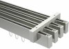 10212818-XX3932 Innenlauf Gardinenstange Deckenmontage Aluminium / Metall eckig 14x35 mm 4-läufig SMARTLINE - Paxo Edelstahl-Optik / Weiß