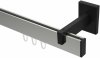 10212819-XX3928 Innenlauf Gardinenstange Aluminium / Metall eckig 14x35 mm SMARTLINE - Paxo Edelstahl-Optik / Schwarz