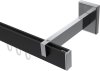 10212820-XX2812 Innenlauf Gardinenstange Aluminium / Metall eckig 14x35 mm SMARTLINE - Paxo Schwarz / Chrom (WA lang)