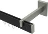 10212820-XX2839 Innenlauf Gardinenstange Aluminium / Metall eckig 14x35 mm SMARTLINE - Paxo Schwarz / Edelstahl-Optik (WA lang)