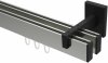 10212821-XX3928 Innenlauf Gardinenstange Aluminium / Metall eckig 14x35 mm 2-läufig SMARTLINE - Paxo Edelstahl-Optik / Schwarz