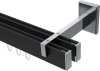 10212822-XX2812 Innenlauf Gardinenstange Aluminium / Metall eckig 14x35 mm 2-läufig SMARTLINE - Paxo Schwarz / Chrom (WA lang)