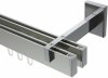 10212822-XX3912 Innenlauf Gardinenstange Aluminium / Metall eckig 14x35 mm 2-läufig SMARTLINE - Paxo Edelstahl-Optik / Chrom (WA lang)