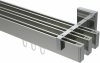 10212823-XX3912 Innenlauf Gardinenstange Aluminium / Metall eckig 14x35 mm 3-läufig SMARTLINE - Paxo Edelstahl-Optik / Chrom