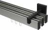 10212823-XX3928 Innenlauf Gardinenstange Aluminium / Metall eckig 14x35 mm 3-läufig SMARTLINE - Paxo Edelstahl-Optik / Schwarz