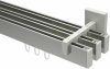 10212823-XX3932 Innenlauf Gardinenstange Aluminium / Metall eckig 14x35 mm 3-läufig SMARTLINE - Paxo Edelstahl-Optik / Weiß