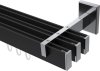 10212824-XX2812 Innenlauf Gardinenstange Aluminium / Metall eckig 14x35 mm 3-läufig SMARTLINE - Paxo Schwarz / Chrom (WA lang)