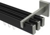 10212824-XX2839 Innenlauf Gardinenstange Aluminium / Metall eckig 14x35 mm 3-läufig SMARTLINE - Paxo Schwarz / Edelstahl-Optik (WA lang)