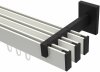 10212824-XX3228 Innenlauf Gardinenstange Aluminium / Metall eckig 14x35 mm 3-läufig SMARTLINE - Paxo Weiß / Schwarz (WA lang)