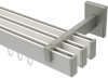 10212824-XX3239 Innenlauf Gardinenstange Aluminium / Metall eckig 14x35 mm 3-läufig SMARTLINE - Paxo Weiß / Edelstahl-Optik (WA lang)