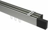 10212917-XX3928 Innenlauf Gardinenstange Deckenmontage Aluminium / Metall eckig 14x35 mm 2-läufig SMARTLINE (Universal) - Lox Edelstahl-Optik / Schwarz