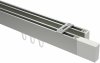 10212917-XX3932 Innenlauf Gardinenstange Deckenmontage Aluminium / Metall eckig 14x35 mm 2-läufig SMARTLINE (Universal) - Lox Edelstahl-Optik / Weiß