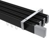 10212918-XX2812 Innenlauf Gardinenstange Deckenmontage Aluminium / Metall eckig 14x35 mm 4-läufig SMARTLINE - Lox Schwarz / Chrom