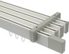 10212918-XX3239 Innenlauf Gardinenstange Deckenmontage Aluminium / Metall eckig 14x35 mm 4-läufig SMARTLINE - Lox Weiß / Edelstahl-Optik