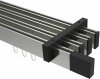 10212918-XX3928 Innenlauf Gardinenstange Deckenmontage Aluminium / Metall eckig 14x35 mm 4-läufig SMARTLINE - Lox Edelstahl-Optik / Schwarz