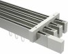 10212918-XX3932 Innenlauf Gardinenstange Deckenmontage Aluminium / Metall eckig 14x35 mm 4-läufig SMARTLINE - Lox Edelstahl-Optik / Weiß