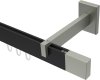 10212920-XX2839 Innenlauf Gardinenstange Aluminium / Metall eckig 14x35 mm SMARTLINE - Lox Schwarz / Edelstahl-Optik (WA lang)