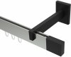 10212920-XX3928 Innenlauf Gardinenstange Aluminium / Metall eckig 14x35 mm SMARTLINE - Lox Edelstahl-Optik / Schwarz (WA lang)