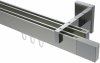 10212921-XX3912 Innenlauf Gardinenstange Aluminium / Metall eckig 14x35 mm 2-läufig SMARTLINE - Lox Edelstahl-Optik / Chrom