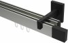 10212921-XX3928 Innenlauf Gardinenstange Aluminium / Metall eckig 14x35 mm 2-läufig SMARTLINE - Lox Edelstahl-Optik / Schwarz