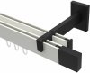 10212922-XX3228 Innenlauf Gardinenstange Aluminium / Metall eckig 14x35 mm 2-läufig SMARTLINE - Lox Weiß / Schwarz (WA lang)