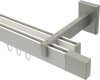 10212922-XX3239 Innenlauf Gardinenstange Aluminium / Metall eckig 14x35 mm 2-läufig SMARTLINE - Lox Weiß / Edelstahl-Optik (WA lang)