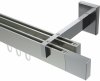 10212922-XX3912 Innenlauf Gardinenstange Aluminium / Metall eckig 14x35 mm 2-läufig SMARTLINE - Lox Edelstahl-Optik / Chrom (WA lang)