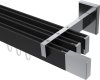 10212924-XX2812 Innenlauf Gardinenstange Aluminium / Metall eckig 14x35 mm 3-läufig SMARTLINE - Lox Schwarz / Chrom (WA lang)