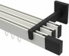 10212924-XX3228 Innenlauf Gardinenstange Aluminium / Metall eckig 14x35 mm 3-läufig SMARTLINE - Lox Weiß / Schwarz (WA lang)