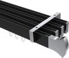 10213018-XX2812 Innenlauf Gardinenstange Deckenmontage Aluminium / Metall eckig 14x35 mm 4-läufig SMARTLINE - Conex Schwarz / Chrom