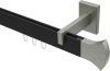  Innenlauf Gardinenstange Aluminium / Metall eckig 14x35 mm SMARTLINE - Conex Schwarz / Edelstahl-Optik