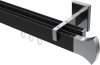 10213021-XX2812 Innenlauf Gardinenstange Aluminium / Metall eckig 14x35 mm 2-läufig SMARTLINE - Conex Schwarz / Chrom