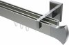 10213021-XX3912 Innenlauf Gardinenstange Aluminium / Metall eckig 14x35 mm 2-läufig SMARTLINE - Conex Edelstahl-Optik / Chrom