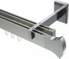 10213022-XX3912 Innenlauf Gardinenstange Aluminium / Metall eckig 14x35 mm 2-läufig SMARTLINE - Conex Edelstahl-Optik / Chrom (WA lang)