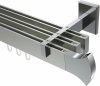 10213024-XX3912 Innenlauf Gardinenstange Aluminium / Metall eckig 14x35 mm 3-läufig SMARTLINE - Conex Edelstahl-Optik / Chrom (WA lang)