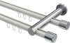  Innenlauf Gardinenstange Aluminium / Metall 20 mm Ø 2-läufig PLATON - Santo Weiß / Chrom