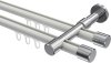  Innenlauf Gardinenstange Aluminium / Metall 20 mm Ø 2-läufig PRESTIGE - Santo Weiß / Chrom