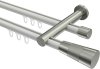 10213312-XX3239 Innenlauf Gardinenstange Aluminium / Metall 20 mm Ø 2-läufig PLATON - Tanara Weiß / Edelstahl-Optik