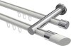  Innenlauf Gardinenstange Aluminium / Metall 20 mm Ø 2-läufig PLATON - Verano Weiß / Chrom