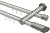 10213412-XX3239 Innenlauf Gardinenstange Aluminium / Metall 20 mm Ø 2-läufig PLATON - Verano Weiß / Edelstahl-Optik