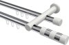 10213512-XX1232 Innenlauf Gardinenstange Aluminium / Metall 20 mm Ø 2-läufig PLATON - Mavell Chrom / Weiß