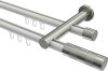  Innenlauf Gardinenstange Aluminium / Metall 20 mm Ø 2-läufig PLATON - Mavell Weiß / Edelstahl-Optik