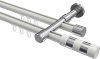  Innenlauf Gardinenstange Aluminium / Metall 20 mm Ø 2-läufig PRESTIGE - Mavell Weiß / Chrom