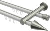 10213712-XX3239 Innenlauf Gardinenstange Aluminium / Metall 20 mm Ø 2-läufig PLATON - Savio Weiß / Edelstahl-Optik