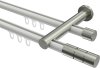 10213812-XX3239 Innenlauf Gardinenstange Aluminium / Metall 20 mm Ø 2-läufig PLATON - Elanto Weiß / Edelstahl-Optik