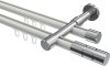  Innenlauf Gardinenstange Aluminium / Metall 20 mm Ø 2-läufig PRESTIGE - Elanto Weiß / Chrom